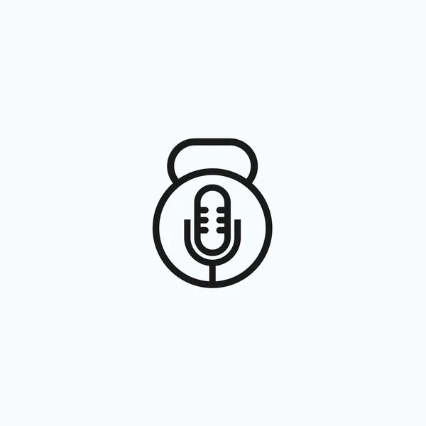 Fitness Podcast Logo Design Vector Illustration — Stock vektor