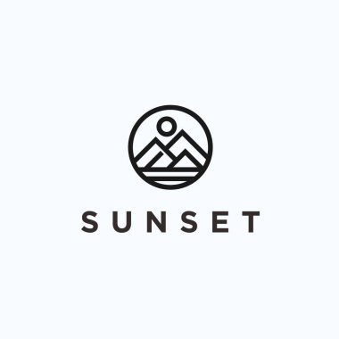 dağ logosu tasarımı vektör çizimi