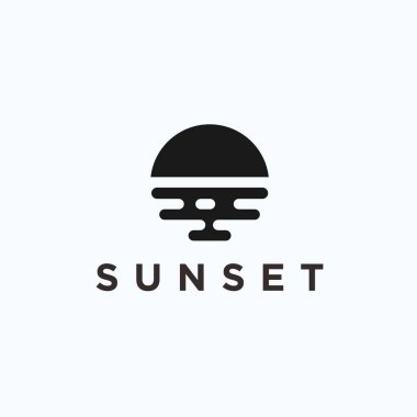gün batımı logo tasarımı vektör çizimi