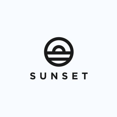 gün batımı logo tasarımı vektör çizimi