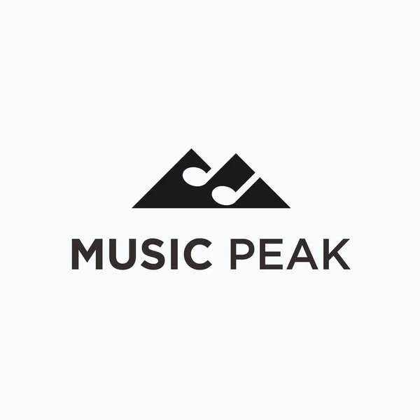 Music Mountain Logo Design Vector Illustration — стоковый вектор