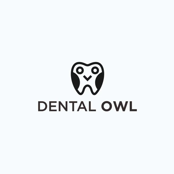 Dental Owl Logo Design Vector Illustration — Wektor stockowy