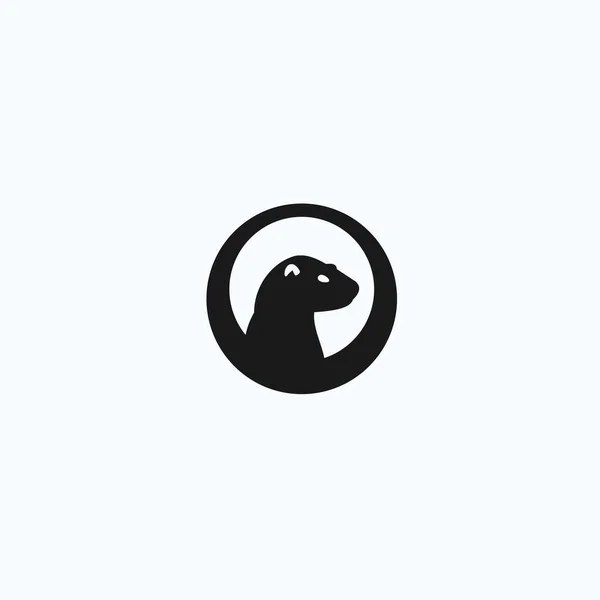 Groundhog Logo Design Vector Illustration — Vetor de Stock