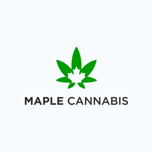 Marijuana Maple Logo Design Vector Illustration — Vetor de Stock