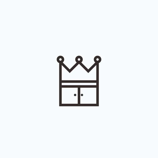 King Cabinet Logo Design Vector Illustration — ストックベクタ
