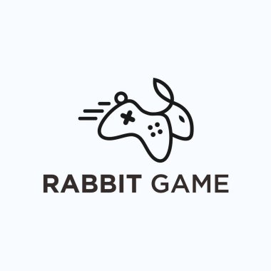 game rabbit logo design vector illustration