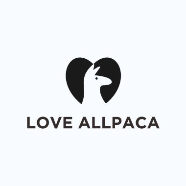 love alpaca logo design vector illustration