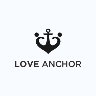 love anchor logo design vector illustration