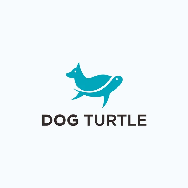 Turtle Dog Logo Design Vector Illustration — Stockový vektor