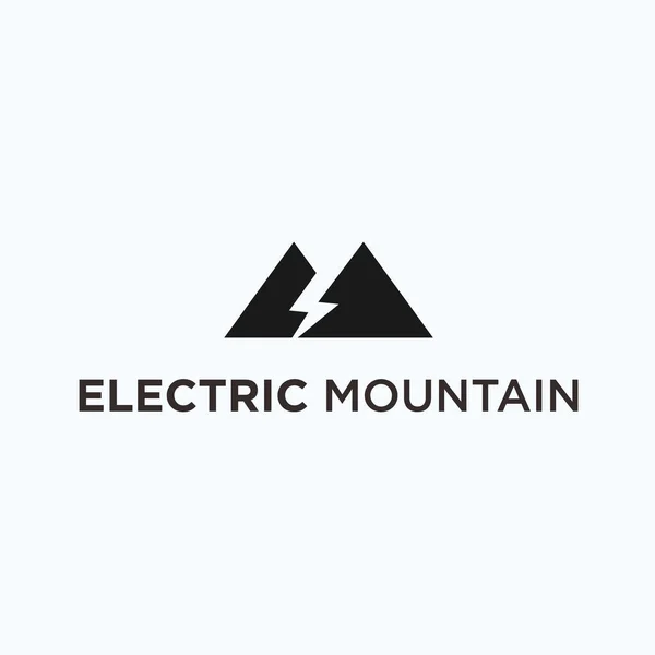 Electric Mountain Logo Design Vector Illustration — стоковый вектор