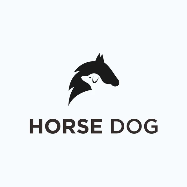 Horse Dog Logo Design Vector Illustration — Stok Vektör