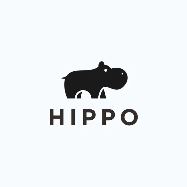 Hippo Logo Design Vector Illustration — Stockový vektor