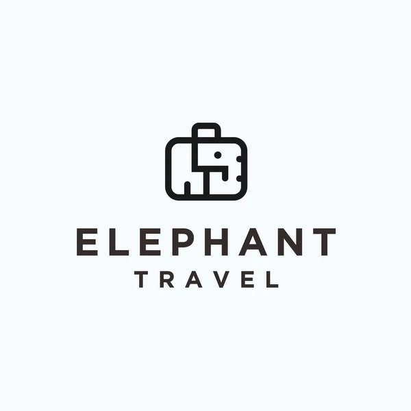 Elephant Bag Logo Design Vector Illustration — Wektor stockowy