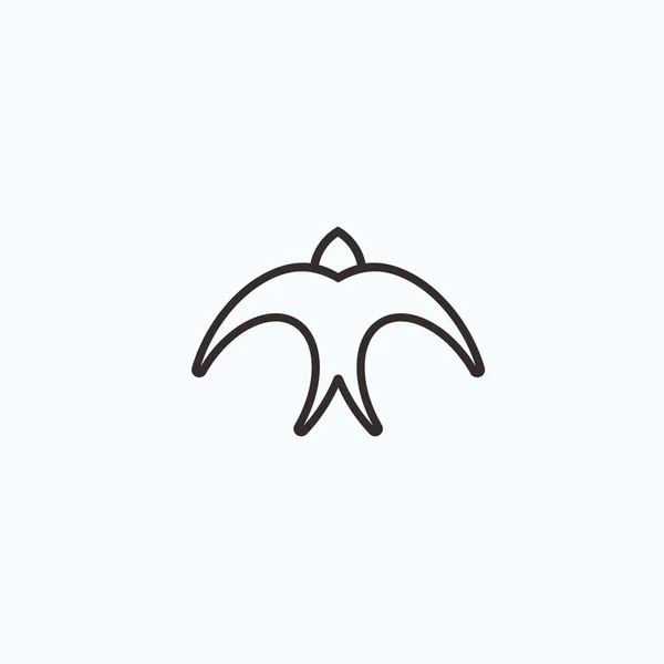 Letter Swallow Bird Logo Design Vector Illustration —  Vetores de Stock