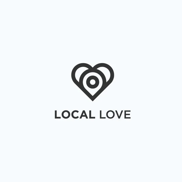 Local Love Logo Design Vector Illustration — Stockový vektor