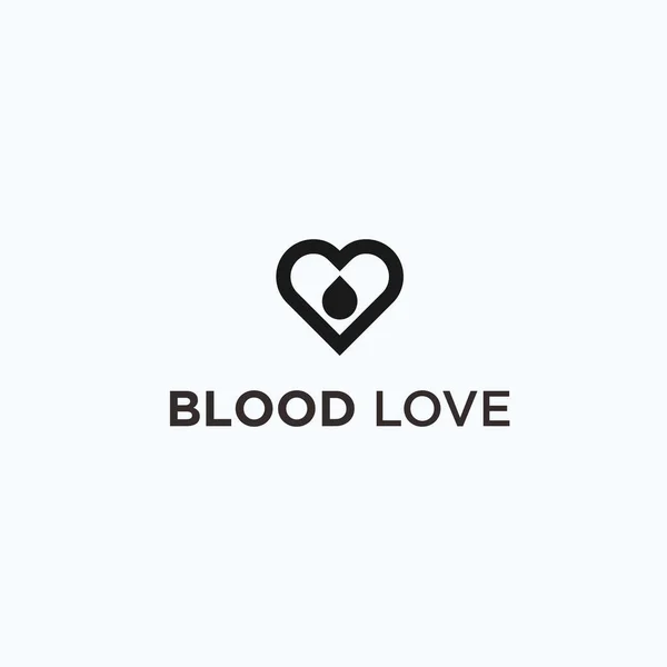 Love Blood Logo Design Vector Illustration — ストックベクタ