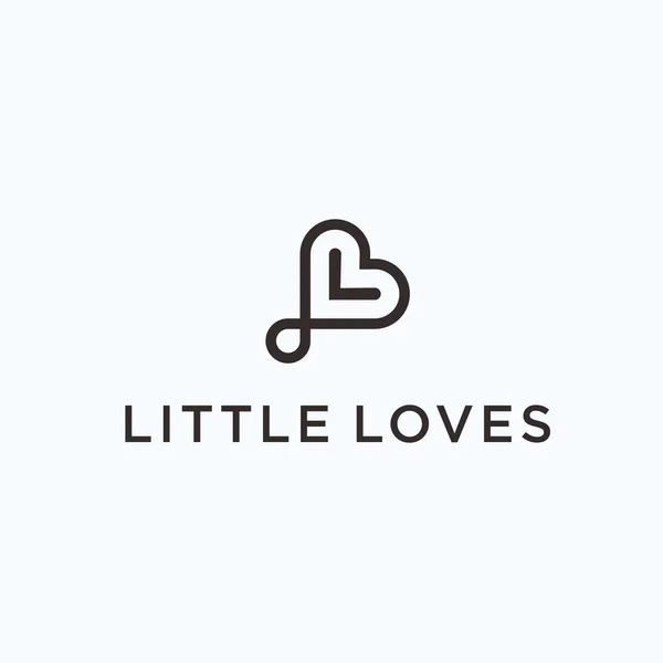 Letter Love Logo Design Vector Illustration — Wektor stockowy