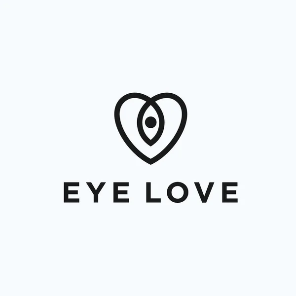 Love Eye Logo Design Vector Illustration — Stock vektor