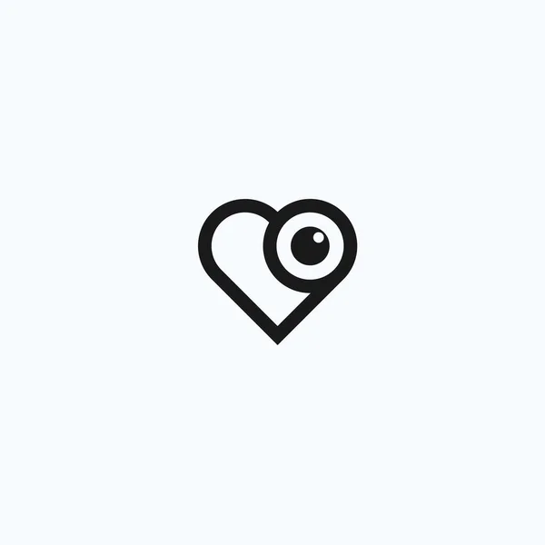 Love Eye Logo Design Vector Illustration — Stockový vektor