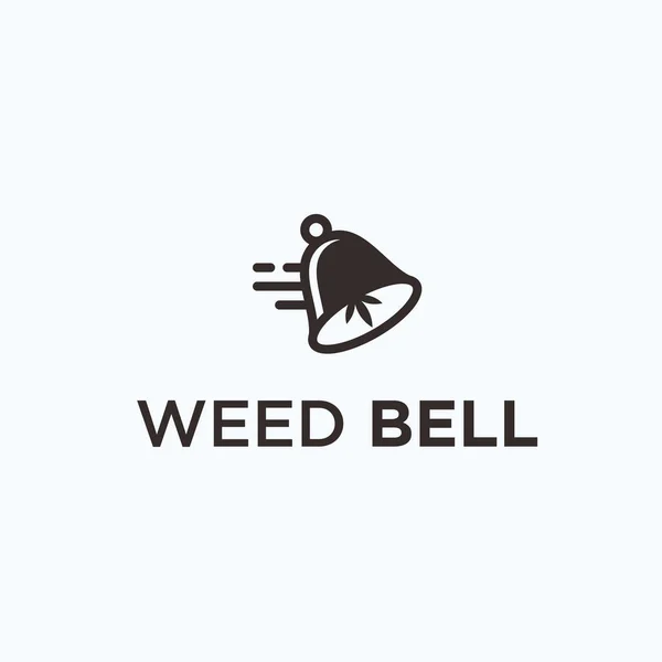 Cannabis Bell Logo Design Vector Illustration — Vetor de Stock