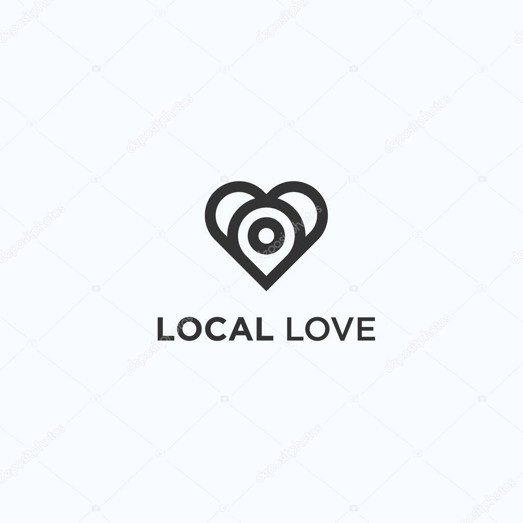 local love logo design vector illustration