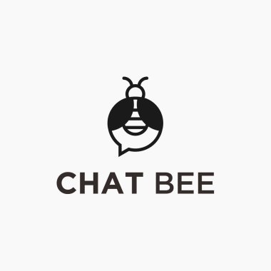 chat bee logo design vector illustration