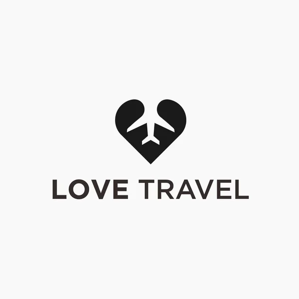Love Plane Logo Design Vector Illustration — Wektor stockowy