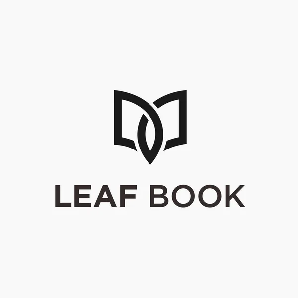 Book Leaf Logo Design Vector Illustration — Archivo Imágenes Vectoriales
