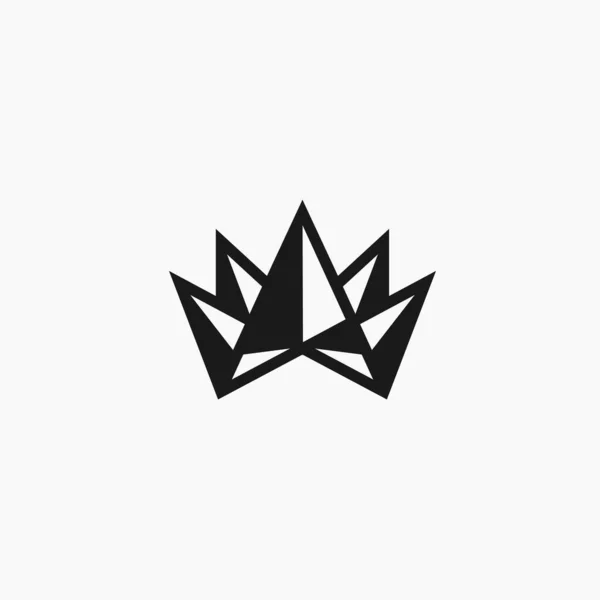 Crystal Crown Logo Design Vector Illustration — Stok Vektör