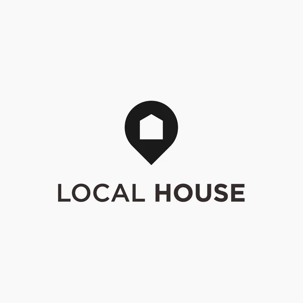 Local House Logo Design Vector Illustration - Stok Vektor