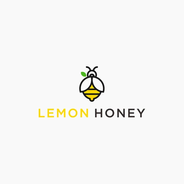 Векторная Иллюстрация Логотипа Лимонной Пчелы — стоковый вектор