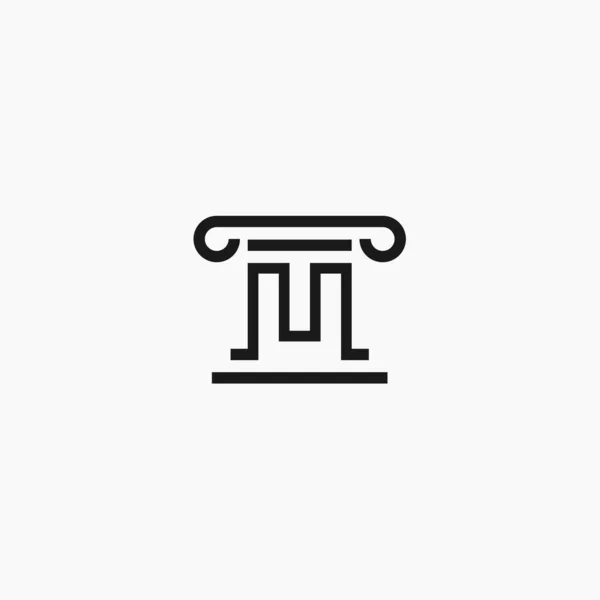 Letter Law Logo Design Vector Illustration — Vetor de Stock