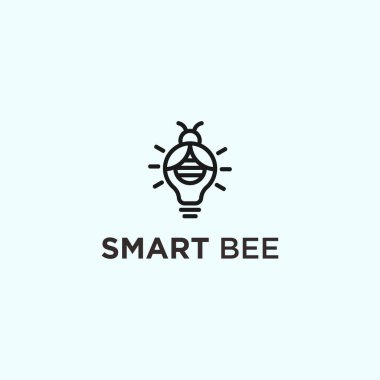 bee bulb logo design vector illustration