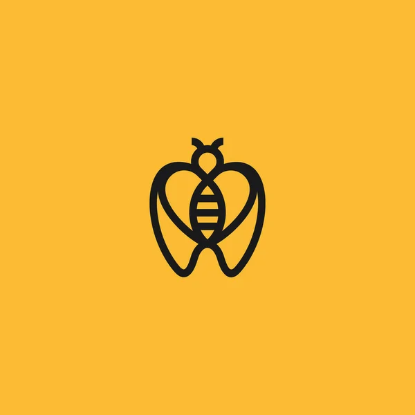 Love Bee Logo Design Vector Illustration — Vector de stock