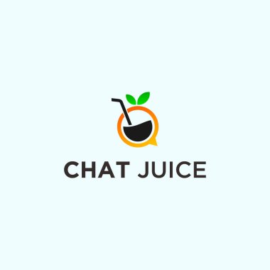 chat juice logo design vector illustration