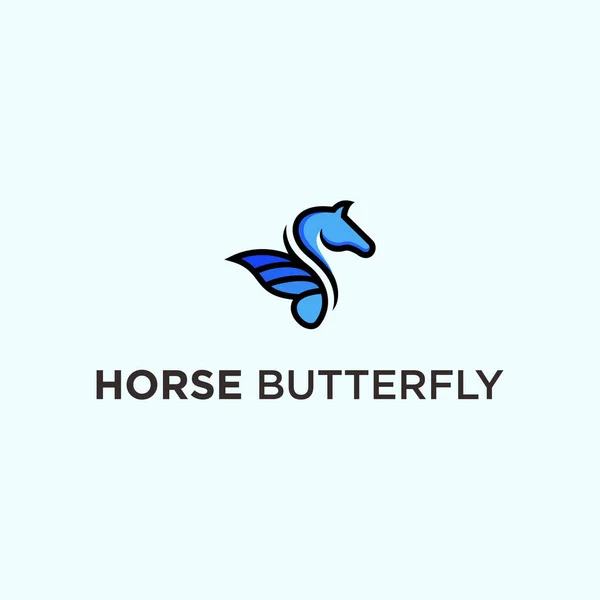 Horse Butterfly Logo Design Vector Illustration — Stockový vektor