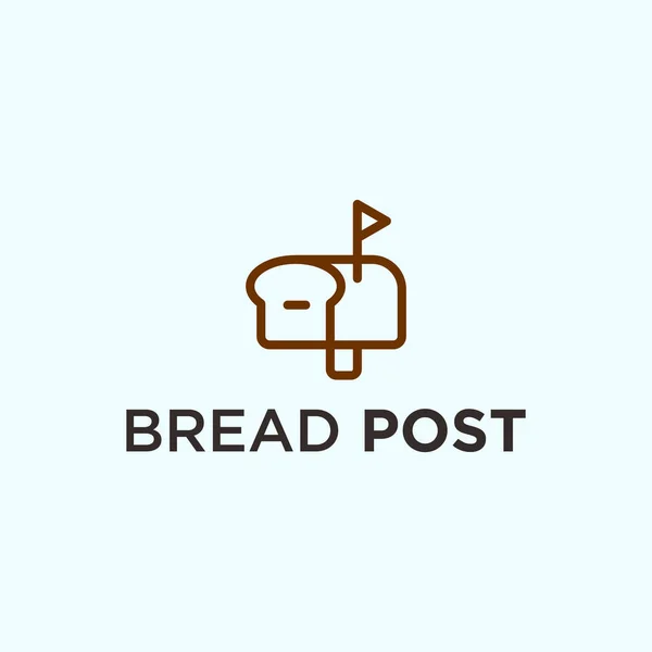 Post Bread Logo Design Vector Illustration — Vetor de Stock