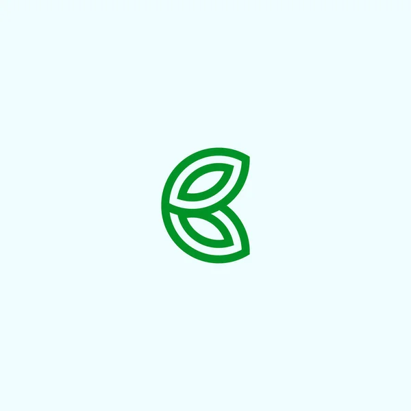 Letter Leaf Logo Design Vector Illustration — 스톡 벡터