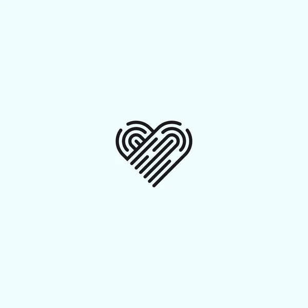 Love Fingerprint Logo Design Vector Illustration — Stockový vektor