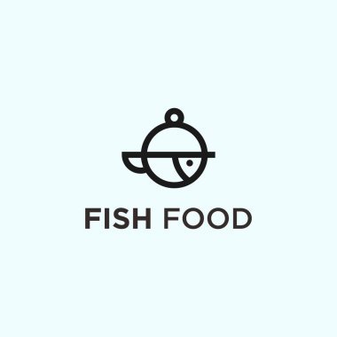 fish food logo design vector illustration