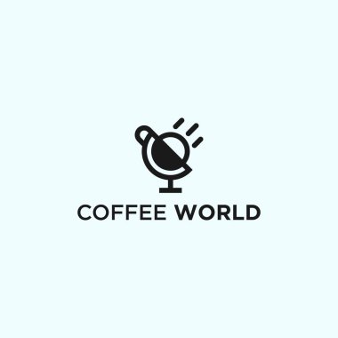 coffee world logo design vector illustration