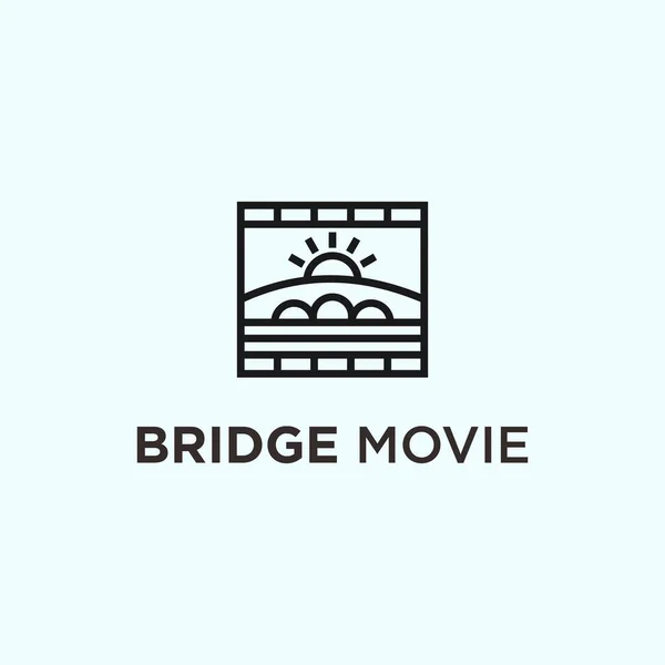 Film Bridge Logo Design Vector Illustration — Stockvector
