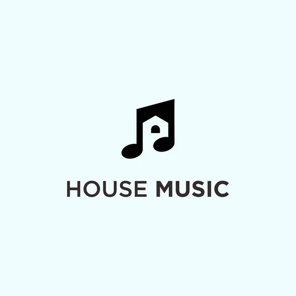 House Music Logo Design Vector Illustration — Stockový vektor