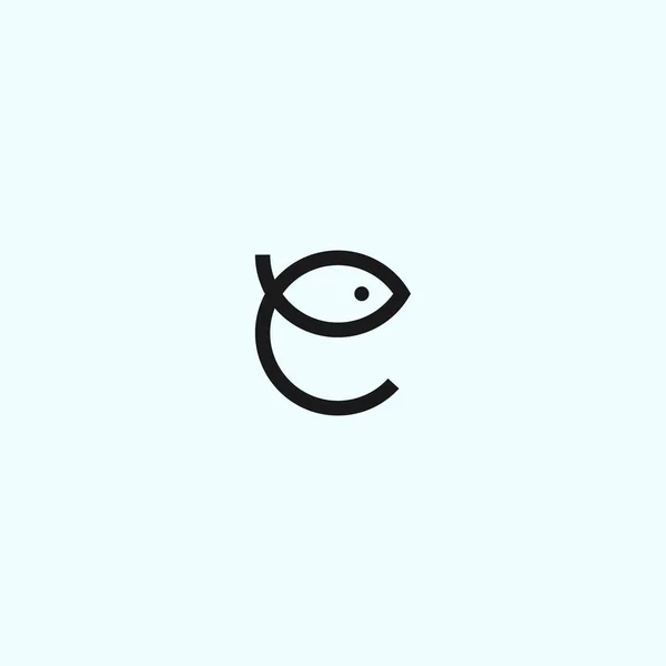 Fish Logo Design Vector Illustration — Vettoriale Stock