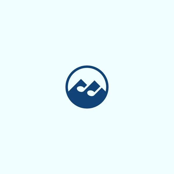 Music Mountain Logo Design Vector Illustration — Stock Vector