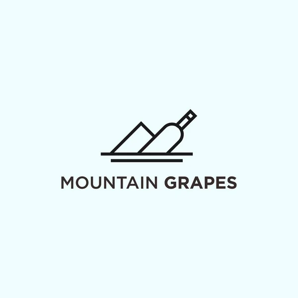 Bottle Mountain Logo Design Vector Illustration — Stock Vector