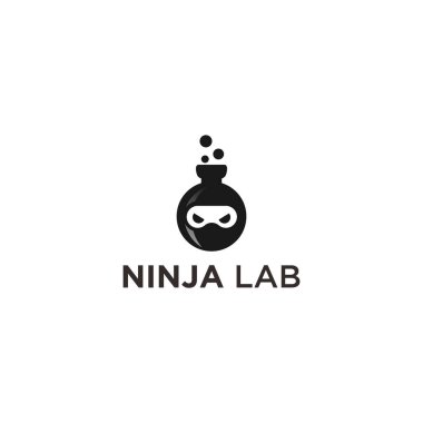 ninja lab logo design vector illustration