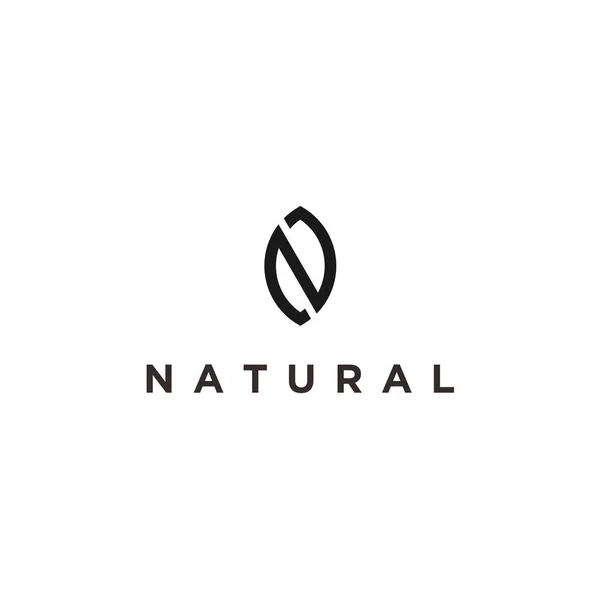 Initials Leaf Logo Design Vector Illustration — Vetor de Stock