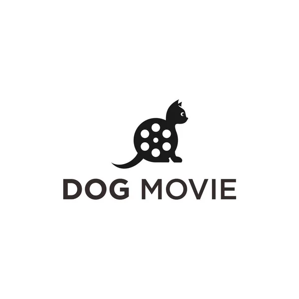 Movie Dog Logo Design Vector Illustration — Stockvector