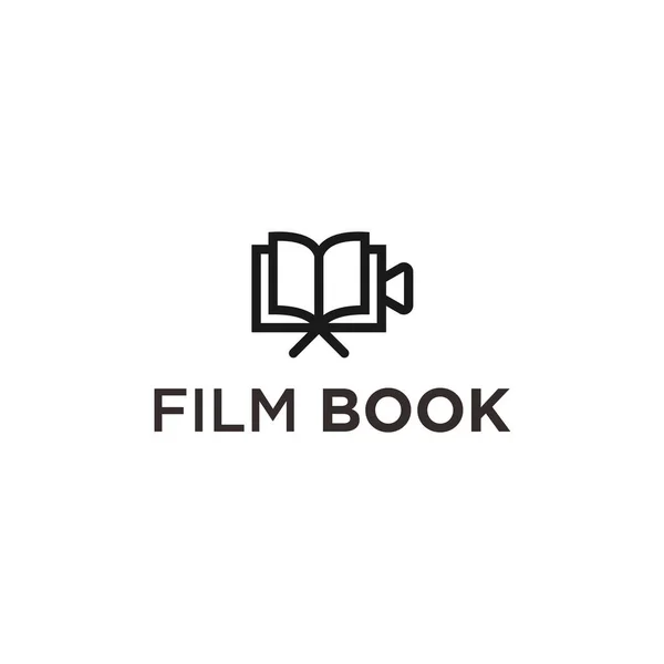 Movie Book Logo Design Vector Illustration — Vetor de Stock